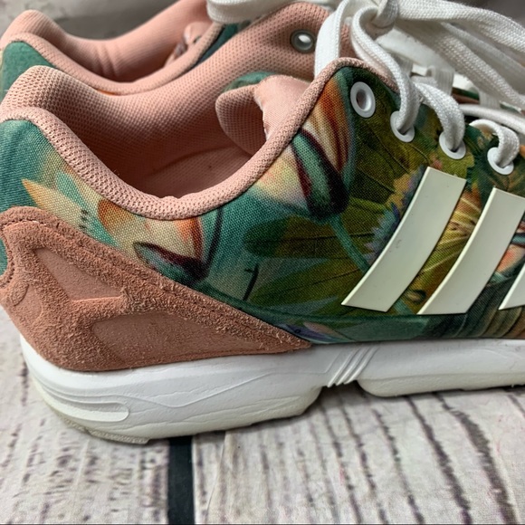 Adidas ZX FLUX Tropical Print Sneakers. - Picture 5 of 11